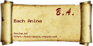 Bach Anina névjegykártya