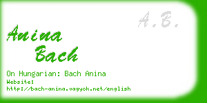 anina bach business card